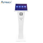 Large White Touch Screen Interactive Kiosk 55 Inch Information Floor Standing