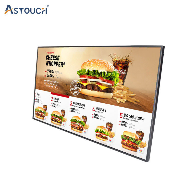 2K Digital Menu Boards For Advertising 43 Inch Signage Players FCC