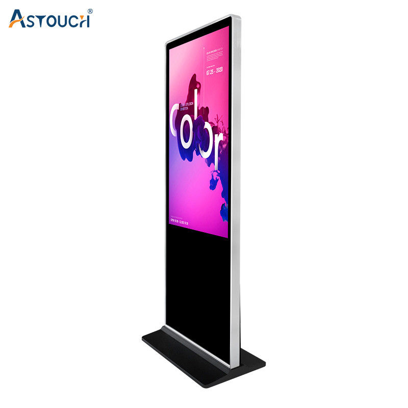 OEM Black Floor Stand Digital Signage Kiosk 65 Inch Multi Functional
